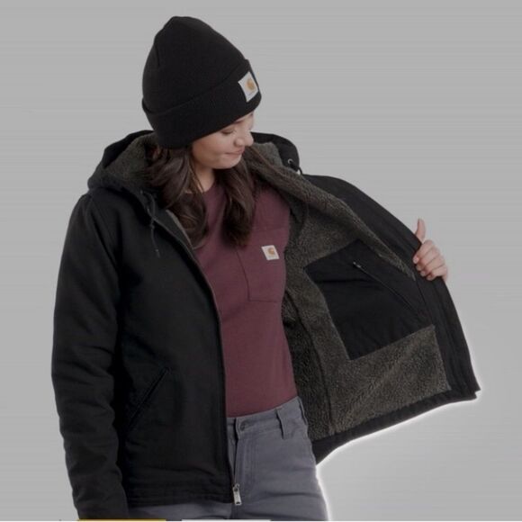 Carhartt Jackets & Blazers - HP! Carharrt Womens Washed Duck Sherpa Lined Jacket Loose Fit Warmest
